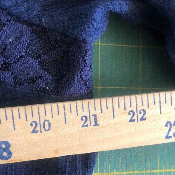 COMO VINTAGE Long Flared sleeves WOMEN's PEASANT TOP Size XL BOHO Blue Lace - Picture 5 of 6
